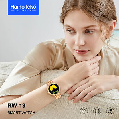 Haino Teko Germany RW19 Smart Watch Bracelet Combo With Wireless Charger For Women's and Girls