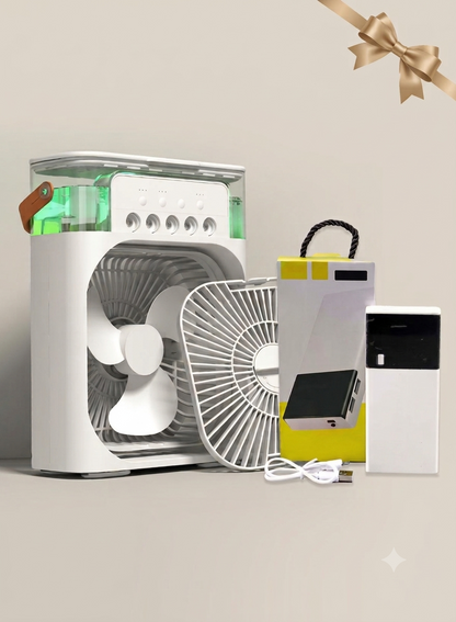 Mini Air Conditioner Fan Premium 3 In 1 Desk Cooling Fan Spray | Free Power Bank
