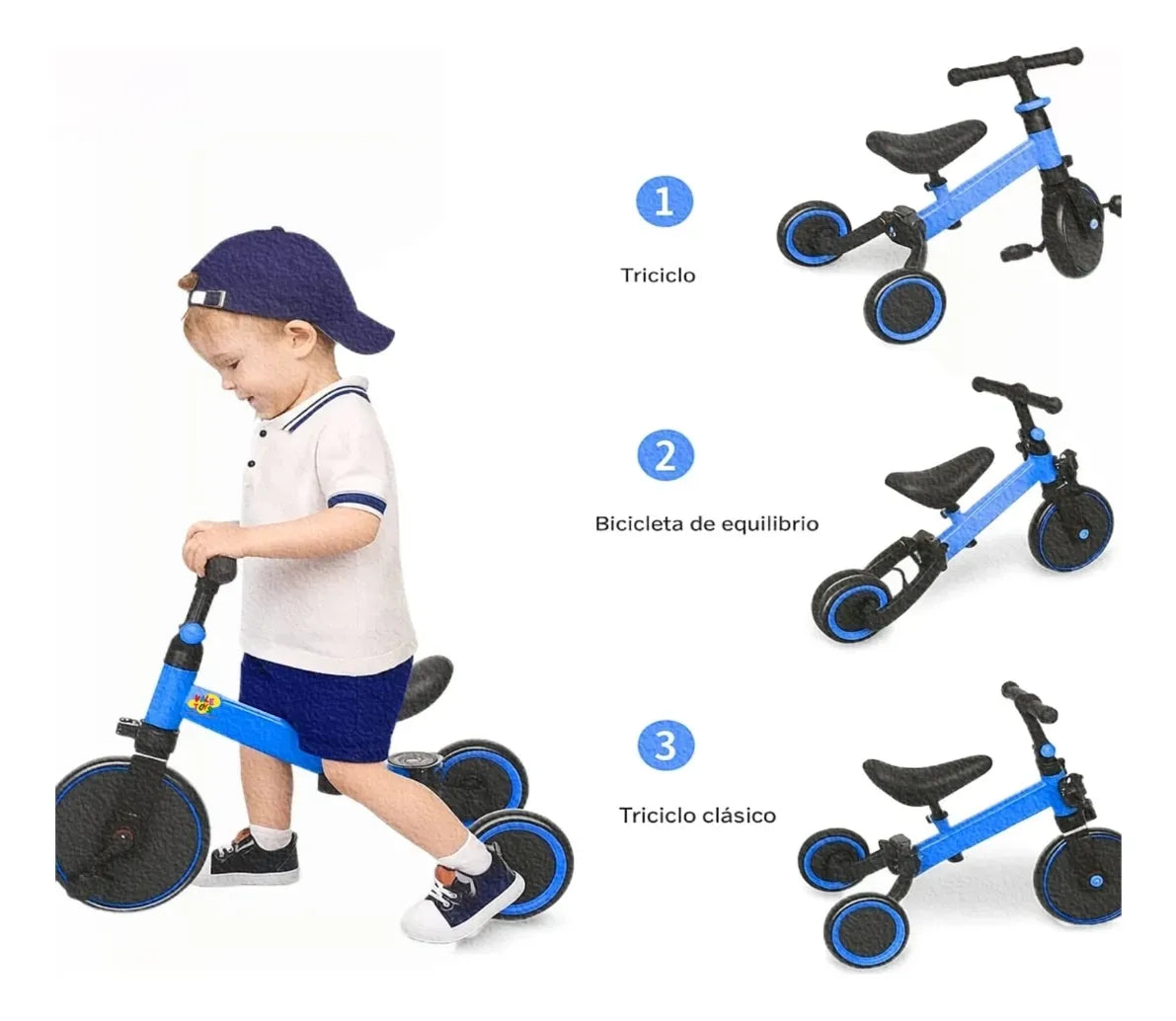3-in-1 Tricycle-Bike-Balancing Bike for Boys and Girls